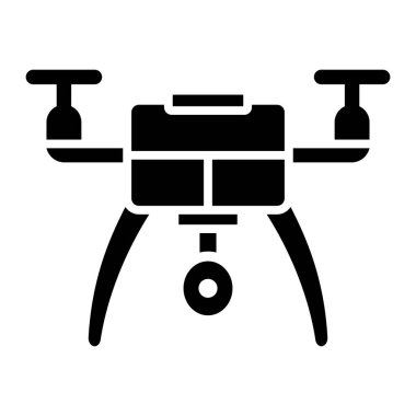 İHA vektör simgesi. Düz çizim. 10 saniye.