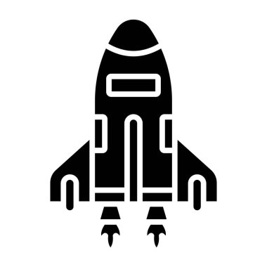 Roket ikon vektörü. Grafik ve web tasarımı için izole edilmiş basit illüstrasyon.