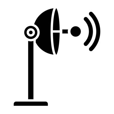 uydu anten simgesi. Beyaz arkaplanda izole edilmiş web tasarımı için kablosuz anten vektör sembolü