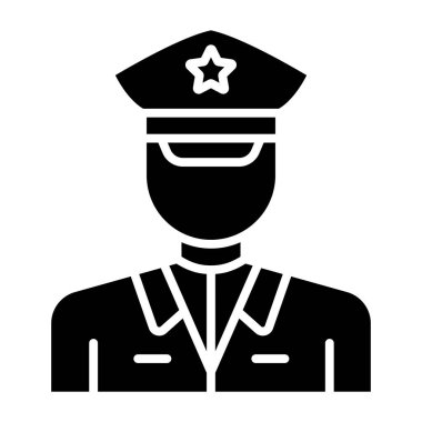 Polis memuru ikon vektör illüstrasyonu