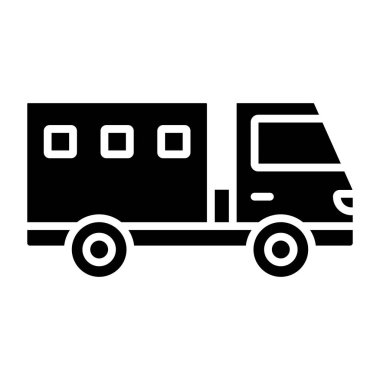 Minibüs Web simgesi basit illüstrasyon