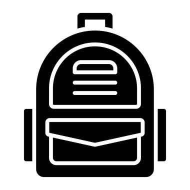 sırt çantası simgesi vektör illüstrasyonu