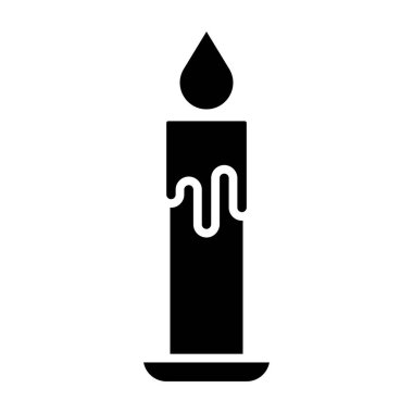 Mum simgesi. Web için mum yakma vektör simgelerinin basit çizimi