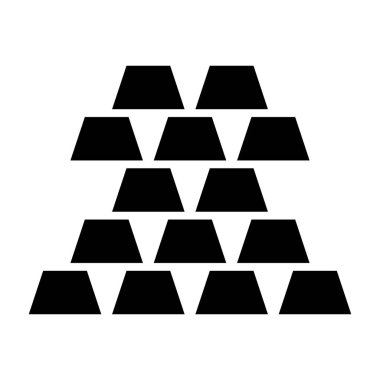 Beyaz arkaplanda altın külçeleri simgesi. vektör illüstrasyonu