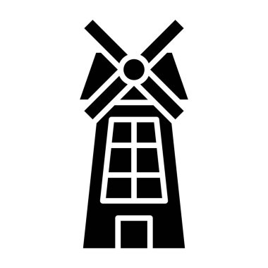 Yel değirmeni ikonu vektör illüstrasyonu