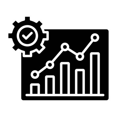iş grafiği ikonu vektörü. İnce çizgi işareti. izole edilmiş sınır sembolü çizimi