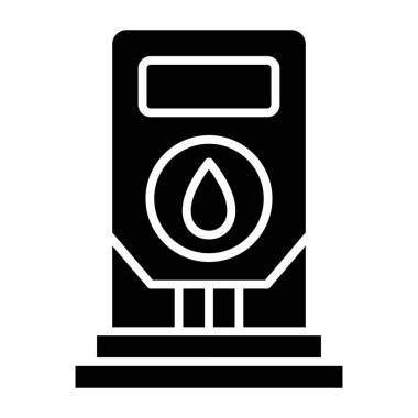 Benzin istasyonu ikonu. Web için yağ ısıtıcı vektör simgelerinin özet çizimi