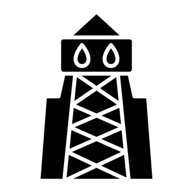 Petrol kulesi ikonu. Beyaz arkaplanda izole edilmiş web tasarımı için gaz enerji vektör simgelerinin basit gösterimi