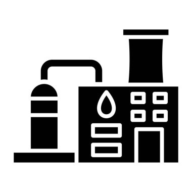 Petrol endüstrisi ikonu. Web için bitki vektör simgelerinin özet çizimi
