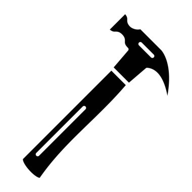 Çekiç simgesi vektörü web ve mobil uygulama tasarımınız için beyaz arkaplanda izole edildi, balta logosu kavramı