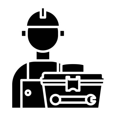 Miğferi ve araçları olan işçiler vektör illüstrasyon tasarımı