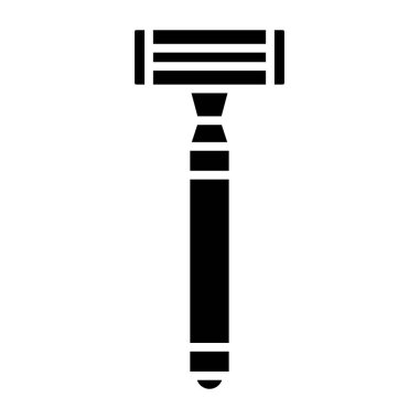 Saç fırçası ikonu. Ağ için tıraş makinesi vektör simgelerinin basit çizimi