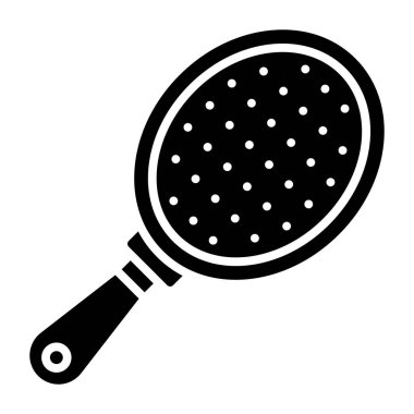 Mutfak aletleri ikonu. Beyaz arkaplan üzerindeki ana hatlı büyüteç vektör çizimi