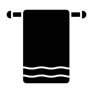 Havlu simgesi. Web için duş minderi vektör simgelerinin basit çizimi