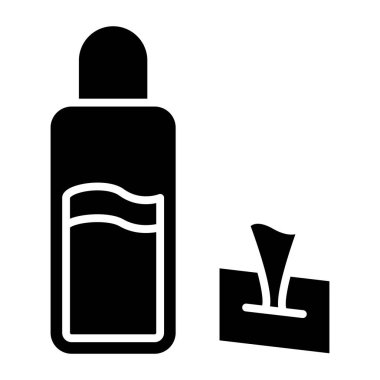 Parfüm şişesi ikonu. Beyaz arkaplanda izole edilmiş web tasarımı için losyon tübü vektör simgelerinin basit çizimi