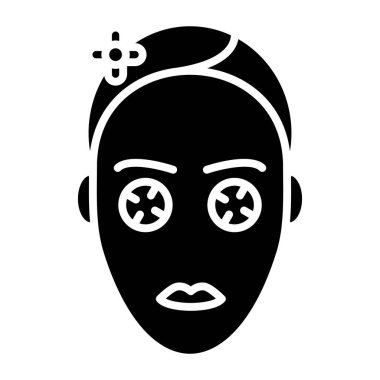 yüz maskesi simgesi. Web için yüz ifade vektör simgelerinin özet çizimi