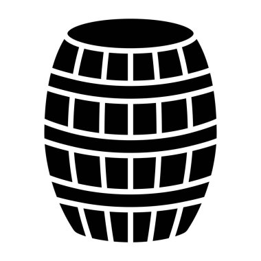 Bir fıçı bira ikonu. Ağ için ahşap şarap vektör simgelerinin özet çizimi