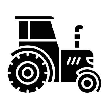 Traktör ikonu. Web için çiftlik vektör simgelerinin özet çizimi