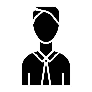 Adam avatar ikonu. Ana hatlarıyla erkek vektör illüstrasyonu. izole edilmiş sembol.