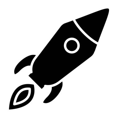 Roket. Web simgesi basit illüstrasyon