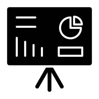 iş sunum simgesi, vektör illüstrasyonu