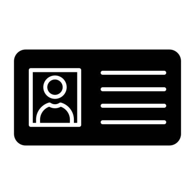 Kimlik kartı simgesi, vektör illüstrasyonu