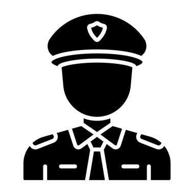 Polis memuru ikon vektör illüstrasyonu