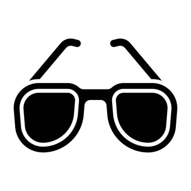 Gözlük ikonu. siyah ve beyaz resimleme.