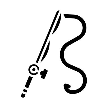 Balık kancası ikonu. özet el çizimi vektör çizimi.