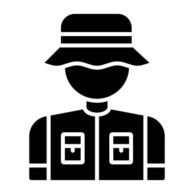 Şapka simgesi vektör illüstrasyon tasarımlı adam