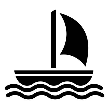 Yelkenli. Web simgesi basit illüstrasyon