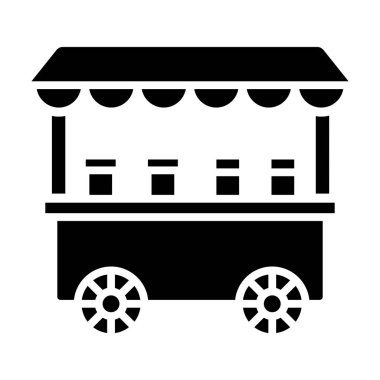 Dükkan büfesi ikonu. Web için pastane vektör simgelerinin basit illüstrasyonu
