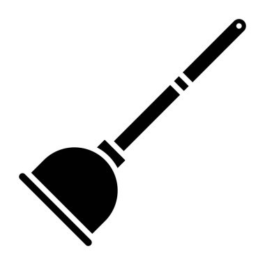 Süpürge. Web simgesi basit illüstrasyon