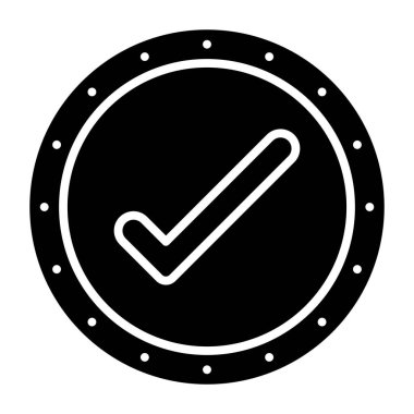 check mark icon. black and white illustration.