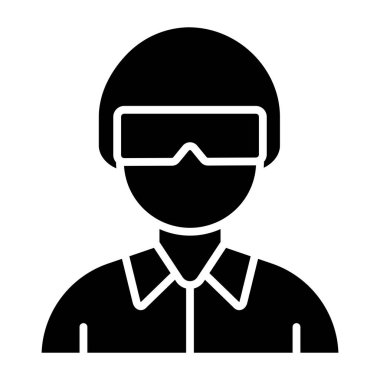 man with goggles and glasses vector illustration