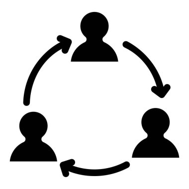 Takım çalışması. Web simgesi basit illüstrasyon