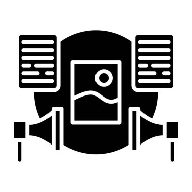 Video kamera ikon vektörü. İnce çizgi işareti. izole edilmiş sınır sembolü çizimi