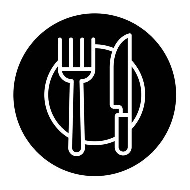 Akşam yemeği ikonu vektör illüstrasyonu