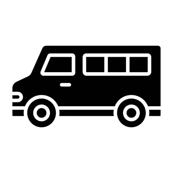 Minibusje Web Icoon Eenvoudige Illustratie — Stockvector