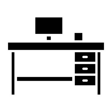 Çalışma masası. Web simgesi basit illüstrasyon