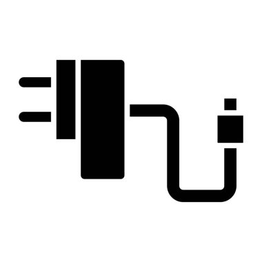 şarj vektörü ince çizgi simgesi