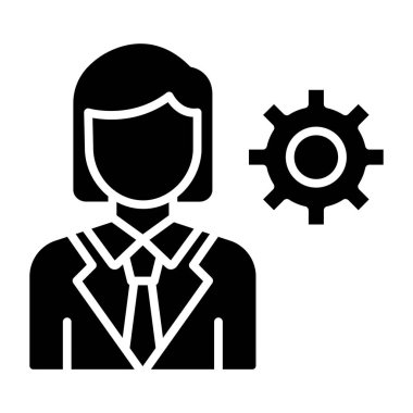 Avatar, yönetim hattı simgesi. vektör illüstrasyonu