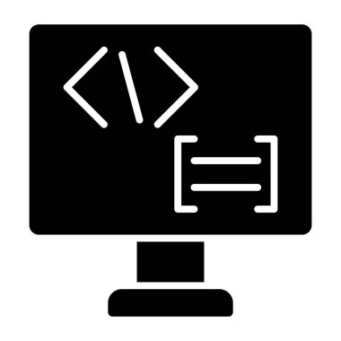 Kodlama Dili. Web simgesi basit illüstrasyon