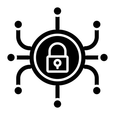 Güvenlik sistemi simgesi vektör illüstrasyonu