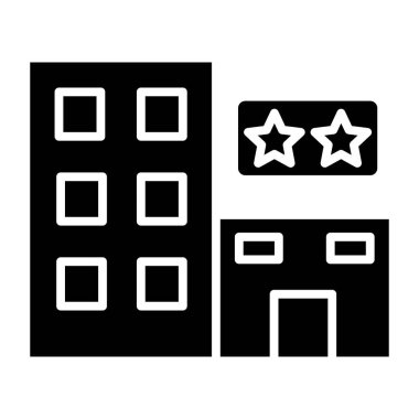 2 Star Hotel web simgesi vektör illüstrasyonu