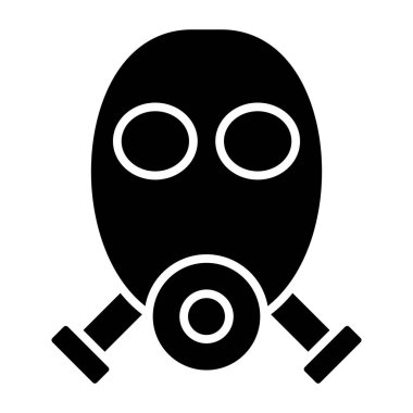 gaz maskesi simgesi, vektör illüstrasyonu basit tasarım