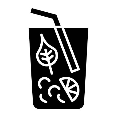 Mojito simgesi, vektör illüstrasyonu basit tasarım