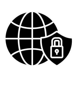Siber Güvenlik simgesi, vektör illüstrasyonu basit tasarım