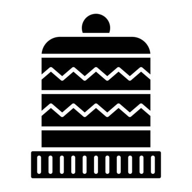 Noel şapkası ikon vektörü. İnce çizgi işareti. izole edilmiş sınır sembolü çizimi