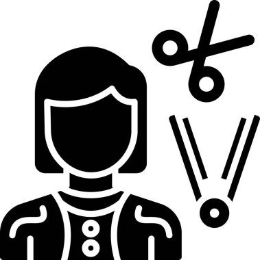 Saç stilisti Kadın Web ikonu vektör çizimi